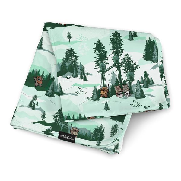 Milk Snob Star Wars Endor Escape Baby Boy and Girl Swaddle Blanket, Soft Receiving, Security Bed and Play Blanket, Toddler and Infant Baby Bedding Registry and Shower Gifts, Newborn Essentials