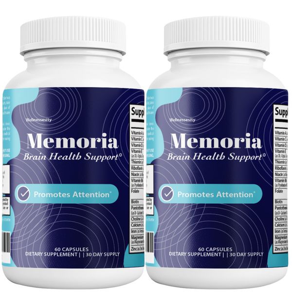 Memoria Nootropic Brain Health Supplement For Memory & Focus- 2 Bottles