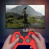 GEEKRIA Handle Protective Cover Compatible with Luna Controller, Anti-Throw Handle Protective Silicone Cover Compatible for Luna Wireless Controller (Red)