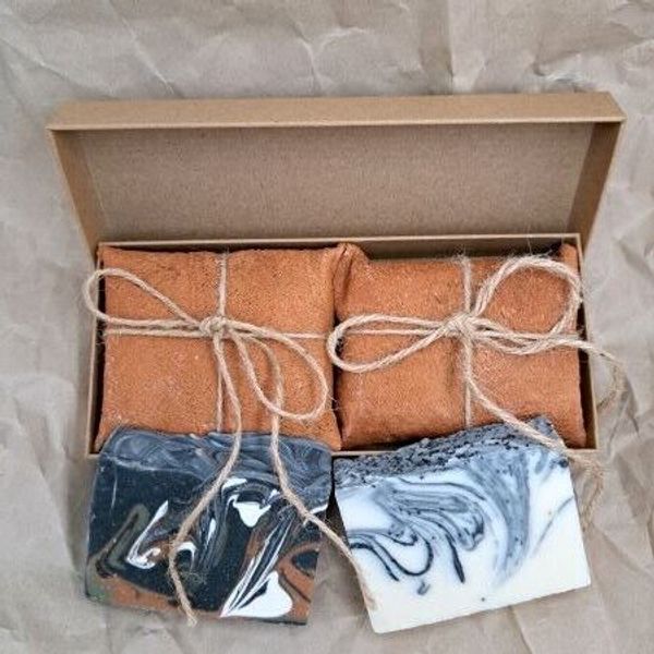 Mint and Charcoal Natural Soap Wellness Gift Box