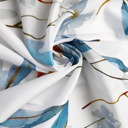 Yanutan Blue Leaves Shower Curtain,Blue Watercolor Plant Leaves Shower Curtain Set for Bathroom,Simplicity Plant Fabric Bath Curtain with Hooks, 72x72in