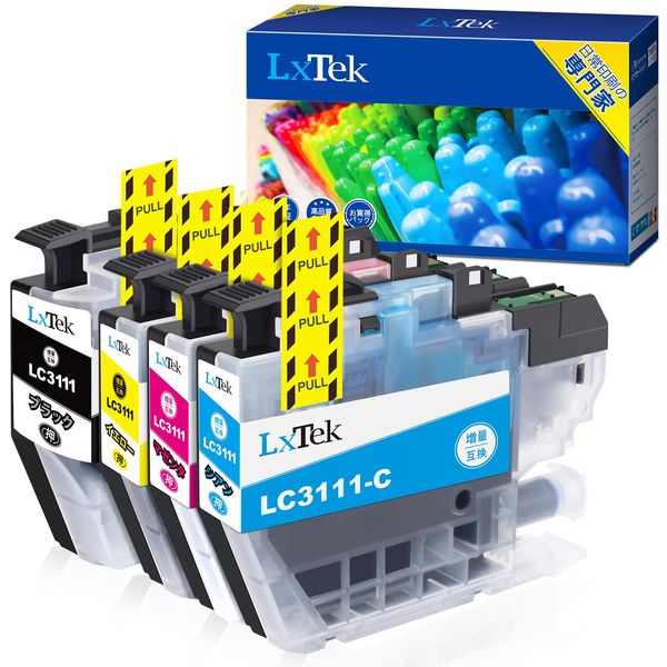 LxTek LC3111-4PK Compatible Ink Cartridge for Brother LC3111 Ink 4 Color Set (4 Total) High Yield / Instructions Included / Remaining Indicator / Individual Packaging DCP-J587N DCP-J987N DCP-J572N