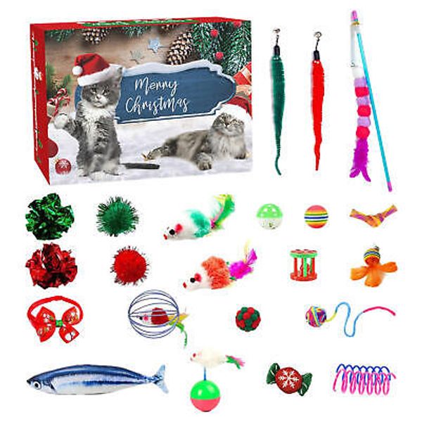 2024Cat Advent Calendar 12.99x9.25x2.76In Interactive With 24 Different Cat Toy