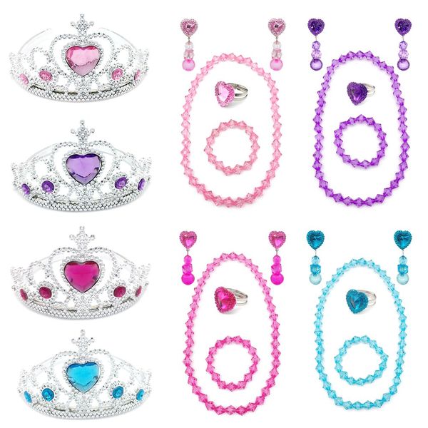 Elesa Miracle Girl Kids Dress Up Tiaras Necklace Bracelet Clip on Earrings Toy Playset