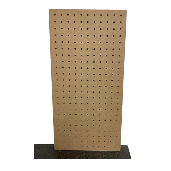 Wall Mounted MDF Peg Board - Size - 600mm x 300mm - 6mm Holes - Great as Tool Organiser - To be used with Wooden Dowels 6mm not included with item