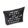 Masters Degree Graduation Gifts for Her Makeup Bag The One Where She Gets Her Masters Degree Students Gifts Cosmetic Travel Bag Zipper Pouch (Masters Degree Bag Black)