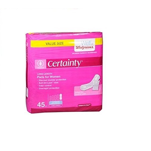 Walgreens Certainty Bladder Protection Pads for Women, Ultra Absorbency, 45 ea