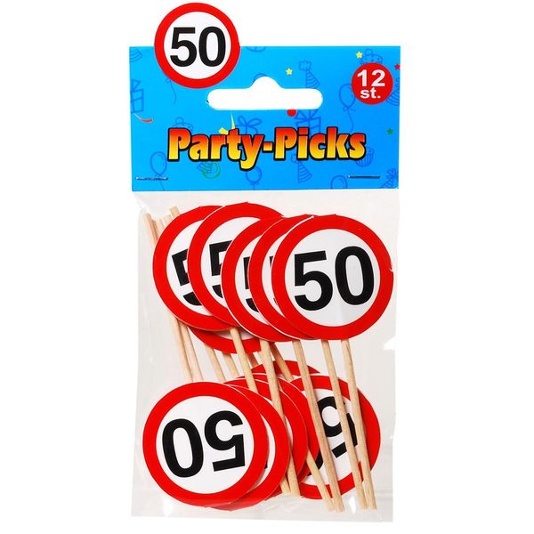 Udo Schmidt 'Party Picks 50 Birthday Mini Sign Male Decorative Sticker Skewers