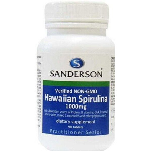 Sanderson Hawaiian Spirulina Non-GMO 1000mg Tablets 90