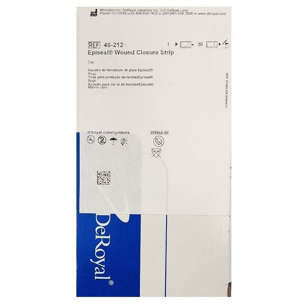 *150-Pieces* DeRoyal Episeal Wound Closure Strip 0.25" x 3" Sterile 46-212