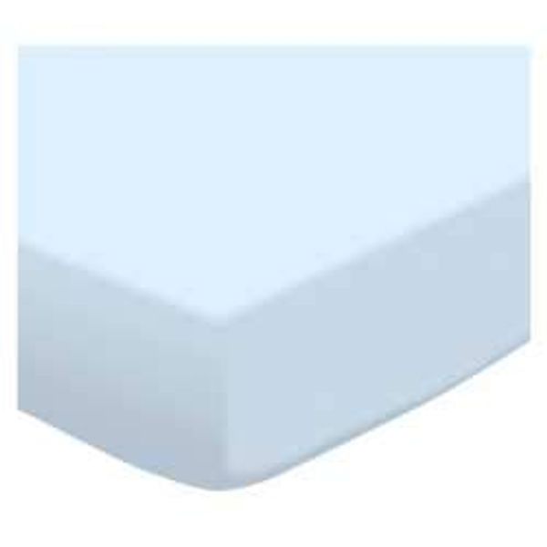 SheetWorld Fitted Basket Sheet - Organic Baby Blue Jersey Knit - Solid Colors