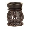 Oil Diffuser - Natural Soapstone Oil Burner Round Elephant 3.25"