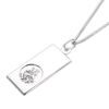 Sterling Silver Large Modern St Christopher Pendant - 20 Inches