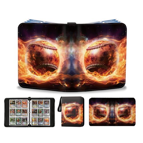 Baseball Card Binder 900 Pockets - Trading Card Binder with Sleeves, Sports Card Binder Collectible Trading Card Albums Organizer Case Fits 900 Cards with 50 Removable Sleeves for Sports Game Cards