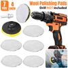 7Pcs 4inch Car Lambs Wool Bonnet Buffing Wheel Pad Buffer Polishing Polisher Kit
