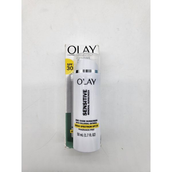 Olay Sensitive Mineral Sunscreen Broad Spectrum SPF 30 Unscented 1.7 Oz EX 04/25