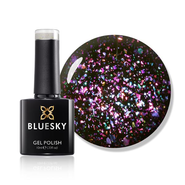 Bluesky Gel Nail Polish, Galaxy 06, Intergalactic, Glitter, 10ml (Requires Curing Under UV LED Lamp)