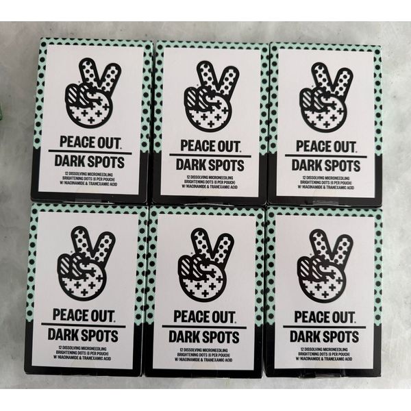 LOT OF 6 - Peace Out Dark Spots - 12 Dissolving Microneedling Brightening Dots