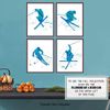Freestyle Skiing Watercolor Wall Art Print Set - Cute Home Decor for Boys, Teens, Kids Bedrooms, Den and Office - Great Gift for Skiers and Extreme Sports Fans - Four 8x10 Photos - Unframed