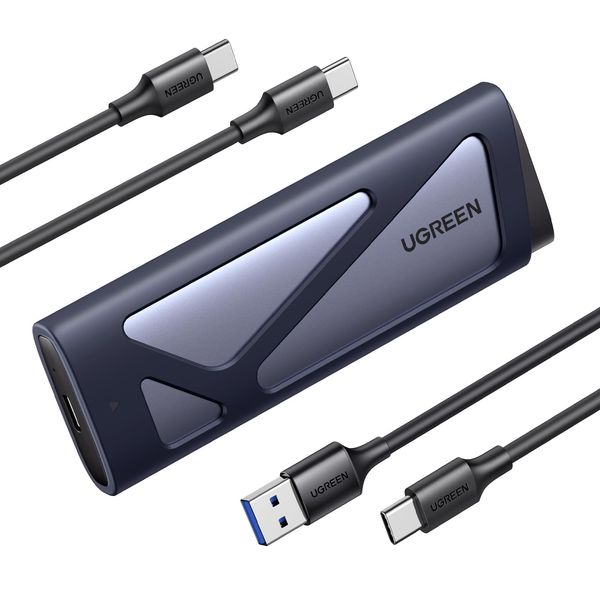 UGREEN M.2 NVME/SATA External SSD Case with Cable & Silicone Case