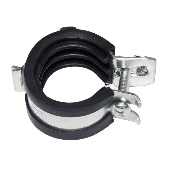 rohrfix-24 Pipe Clamps Pack of 25 Joint Pipe Clamps 20-23 mm / 1/2 Inch Black Silver