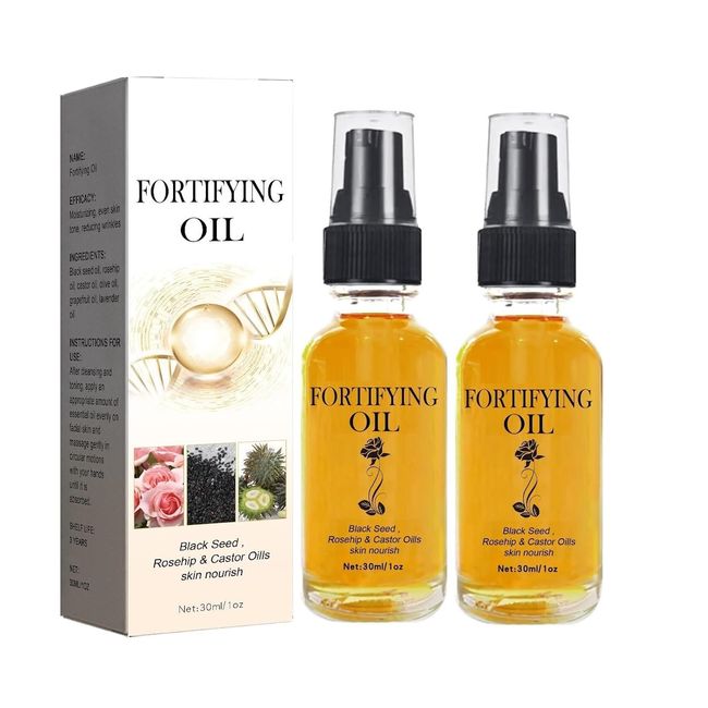 2PCS Castor Oil Black Seed Oil Rosehip Oil Face Serum, Rosehip Oil Black Seed Oil and Castor Oil Face Serum,Castor Oil Black Seed Oil Rosehip Oil Face Serum, Collagen Boost Anti Aging