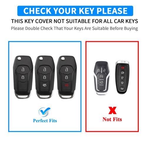 QBUC for Ford Key fob Cover,Soft TPU Key Case Compatible with 2015 2016 2017 2018 2019 Ford F150 F250,Focus 3 Escort Kuga Everest Fiesta Mustang Edge MKV Fusion 2016 Ranger flip Remote Key(Blue)