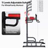 Pooboo Power Tower Strength Training Dip Station Pull Up Dip Exercise Equipment