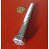 Zinc Hex Head Lag Screw 3/4 Hex Size 1/2 Thread x 4.50" Length, 10 pcs