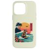 Surfing Capybara Retro Sunset Beach Ocean Wave Summer Vibes Case for iPhone 14 Pro Max