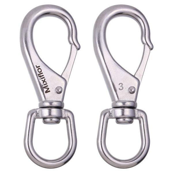 Stainless Steel Swivel Eye Snap Hook 2 Pack 4.6 Inch Heavy Duty Flag Clips For