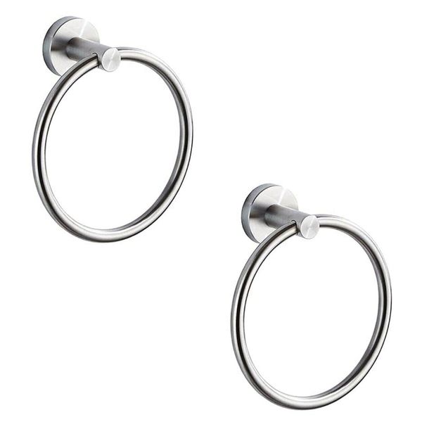 Hand Towel Ring round Bath Towel Holder SUS 304 Stainless Steel Wall Mount 2pack