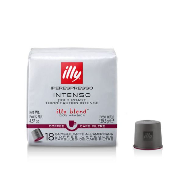 illy Coffee iperEspresso Capsules - Single-Serve Coffee Capsules & Pods - Single Origin Coffee Pods – Intenso Dark Roast with Notes of Cocoa & Fruit - For iperEspresso Capsule Machines – 18 Count