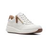 Clarks Womens Un Rio Zip Sneaker, White Leather, 6 UK