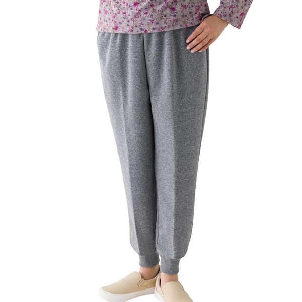 Asakusa Kimono City ak19 Women's Pants, Buttocks, Knit, Hopping Pants, Elderly, Women's, Seniors, Women's, Nursing, Autumn and Winter, gray (light gray)