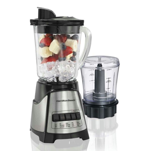 Hamilton Beach 700-Watt Glass Jar Blender/Food Processor Combo - Gray