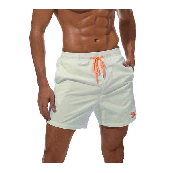 Tansozer Badeshorts Herren Badehose Herren Shorts Kurze Hosen Herren Schnelltrocknend Schwimmhose Männer Boardshorts mit Kordel Weiß S