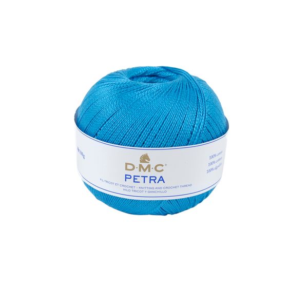 DMC Petra Yarn, 100% Cotton, Blue (53843), Size 5