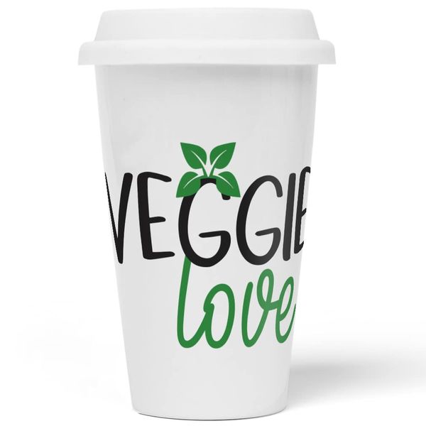 JUNIWORDS To-Go Becher mit Deckel, Veggie love