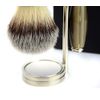 Horn Replica Vintage Style Shaving Set For Men Synthetic Hair Brush Horn Handle, 5 Edge Compatible Razor With Horn Handle & Stainless Steel Stand / Holder