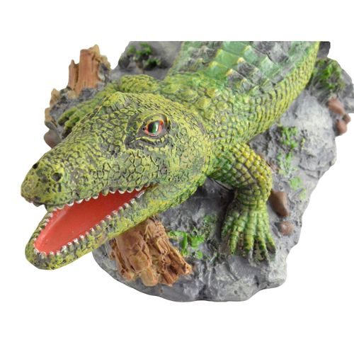 Supa Air Operated Bubbler Crocodile Aquarium Or Fish Tank Ornament, Helps To Aerate Your Aquarium, Highly Detailed.,Green