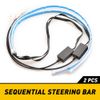 2pcs LED Headlight DRL Light Sequential Flexible Turn Signal Strip Amber Blue