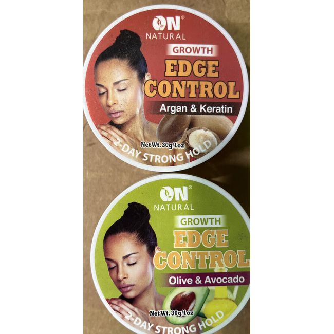 On Natural Organic Edge Control Hair Gel Argan & Keratin 2 days strong hold 1 oz