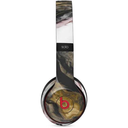 Skinit Decal Audio Skin Compatible with Beats Solo 3 Wireless - Gold Blush Marble Ink Design