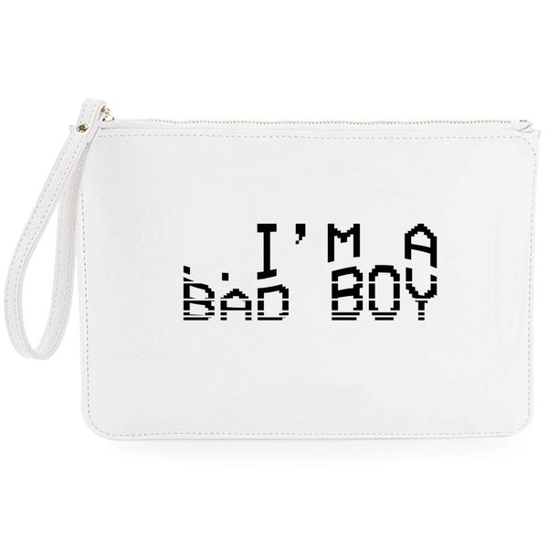 Flox Creative White Clutch I'm a Bad Boy