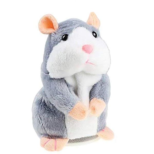 IDEAPRO Talking Hamster Toy, Repeats What You Say Plush Animal Toy, Electronic Hamster Mouse for Boy and Girl Gift