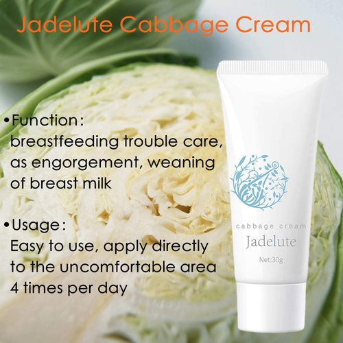 Jadelute Cabbage Cream for Breast Engorgement,Clogged Ducts,Weaning and Mastitis | essentials for Lactation period