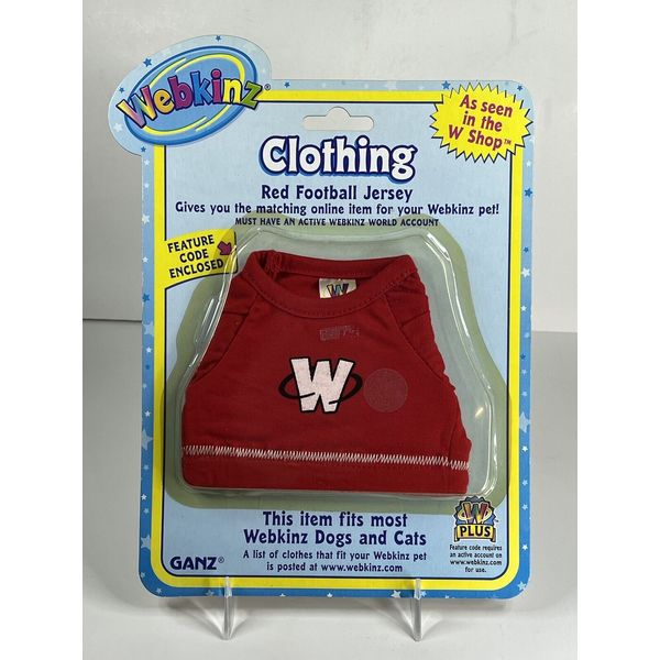 Webkinz Red Football Jersey Clothing Unused Code Ganz WE000067 New Sealed!!