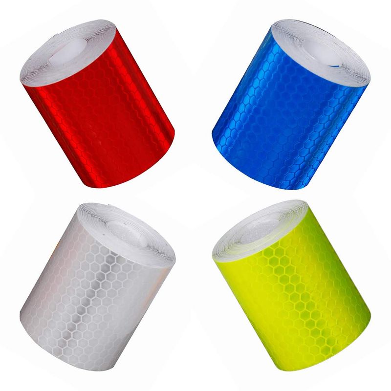 4 Rolls Reflective Tape,3m x 50 mm Waterproof Reflector Warning ...