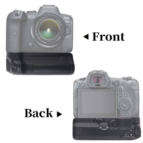 Hersmay BG-R10 Vertical R5/R6 Battery Grip for Canon EOS R5 R5C R6 R6II DSLR Camera, Replace for Canon BG-R10 Battery Holder for Up to Two LP-E6 LP-E6NH LP-E6N Batteries